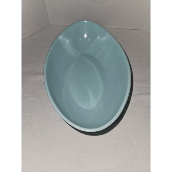 Melamine Oval Serving Bowl Aqua Blue - Picture 2 of 4